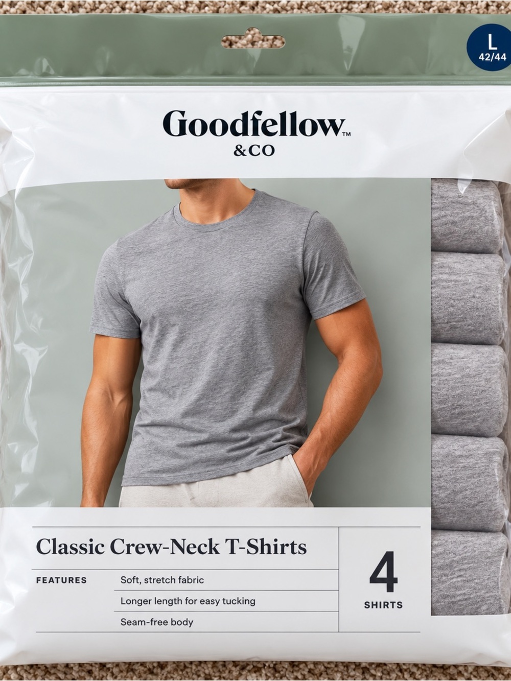 Goodfellow & Co Men’s Classic Crew-Neck T-Shirt – Gray